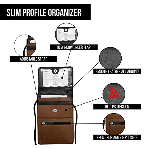 ili New York 6827 Genuine Leather Crossbody Organizer with RFID Blocking Lining2