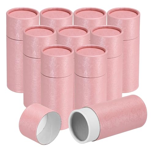 sourcing map 10 tubos de cartão kraft de 30 ml, caixa de cartão redonda vazia, caixa de embalagem de presente, recipiente de tubo para garrafas de óleo essencial, embalagem, artesanato, lápis,