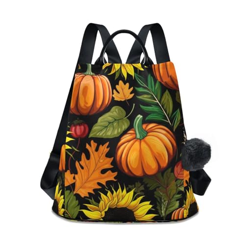 Sac à dos femme citrouilles et tournesols antivol pour le voyage
