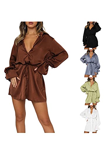 Geagodelia Abito a Camicia Autunnale Donna Vestito...