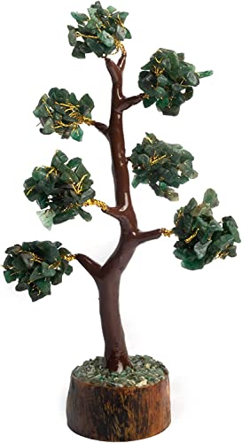 WC_Green Jade Crystal Tree for Positive Energy Home Decorations and Healing Crystal Tree with M-Seal & Golden Wire Green Decor Fortune Tree Crystal Decor Jade Tree Feng Shui Decor (300 Beads) - Image 3