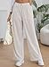 EVALESS Women's Striped Pants Spring Summer 2026 Comfy Pajama Pants High Waist Wide Leg Lounge Pants Patched Y2K Casual Trousers Lightweight PJ Bottoms with Pockets Beige Stripe XX-Large