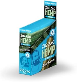 ZIG-ZAG – Natural Hemp Wraps – Non GMO – 2 Wraps Per Pack – 25 Pack Display - (Blue Dream)