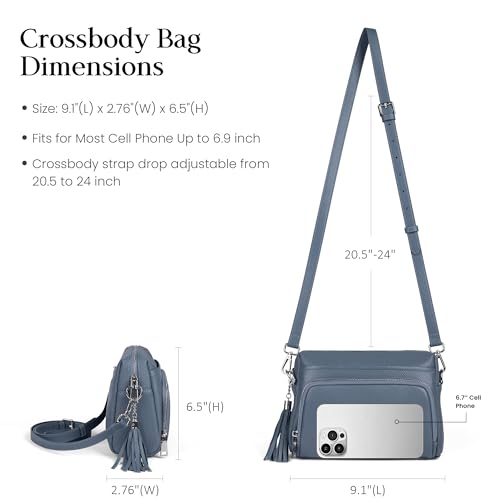 Image of befen Genuine Leather Crossbody Bags for Women Leather Wallet Travel Purse