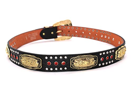 West Star Concho Belt Mens Women Western Cowboy Leather Belt Longhorn Horse Rooster Cowboy Prayer Sheriff Star Decoration4