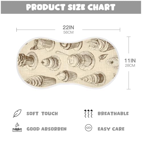 Vintage Pastry Burp Cloths Cotton Baby Washcloths,Large 22x11in Burping Cloth Absorbent and Soft for Newborn Baby Boys and Girls,2 Pack4