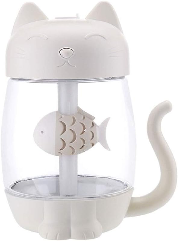 Air Humidifier Mini 3 in 1 Air Humidifier Cool-Mist Portable USB Adorable Cats Humidifier LED Light 350ML USB Fan for Home Office (Color : D)