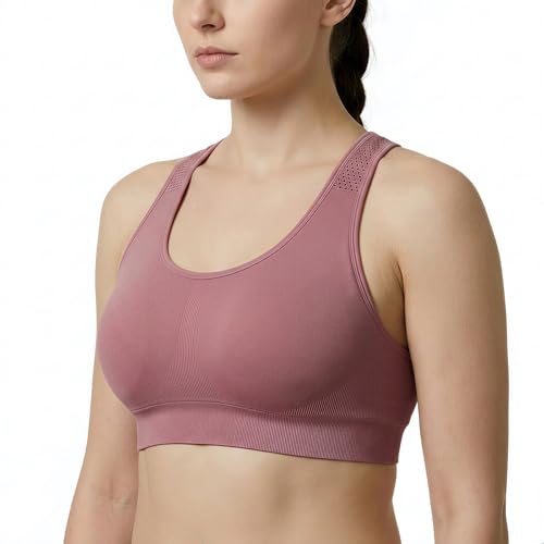Image of Under Control Plus Size Sport Bras for Women Large Bust Seamless Racerback Padded Yoga Workout Bras Black White Pack 1X-2X-3X