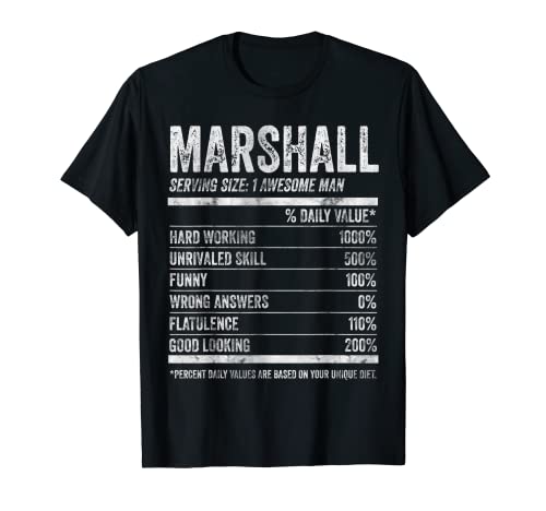 Marshall Nutrition Camisa de nombre personalizado Datos divertidos Camiseta