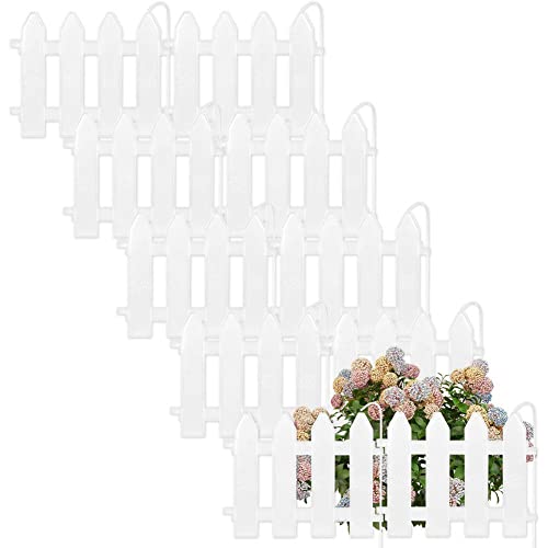Vilde Palizzata recinzione da giardino bianco set 10 pezzi 200 cm 20 x 15 cm