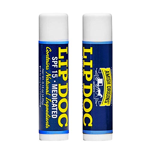 Owell Naturals Lip Doc SPF 15 Medicated Lip Balm (2 PACK)- All-Natural Deep Moisturizing Lip Balm, Potent Formula for Chapped and Cracked Lips, All Natural Essential Oils