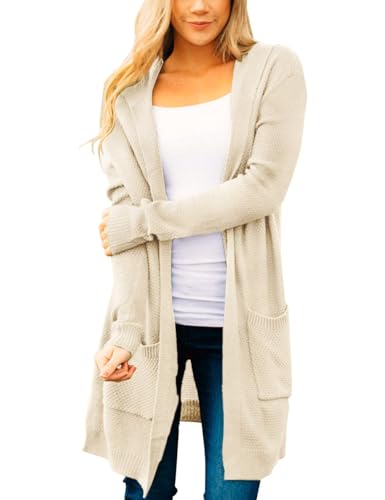 MEROKEETY Long Cardigans for Women 2025 Fall Winter Hooded Long S...
