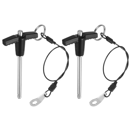 QUARKZMAN 2 Piezas Pasadores de Bloqueo en T, Longitud de Uso de 5mm x 50mm en Acero Inoxidable con Botón de Liberación Rápida