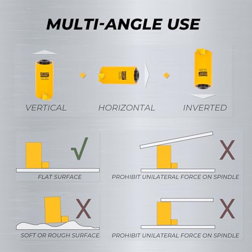 Image of 30T Hollow Hydraulic Cylinder Ram Jack, 4 inch Stroke Single Acting Hydraulic Lifting Cylinder RCH-30100 Mini Porta Power Jack for Shipbuilding, Machinery, Construction