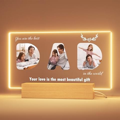 Customised Dad Photo Album with LED Option Cover