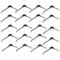 Zarviczonia Premium Clothes Hanger, Heavy-Duty Black Plastic Coat Hangers with Notches – 45cm (17.5 inches) Strong, Durable, and Space-Saving for Adult Clothing Storage (20)