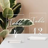 Youyole Acrylic Wedding Table Number 1-25 Clear Table Number Signs 4 x 6 Inch Acrylic Number Card for Wedding Reception Event Banquets and Party,Stand Holder NOT Included