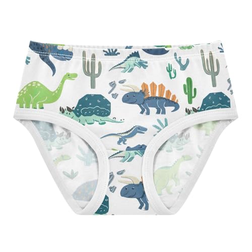 Cotton Toddler Underwear Floral Cute Dinosaurs White Panties Little Girl Durable Underpants Briefs 2t
