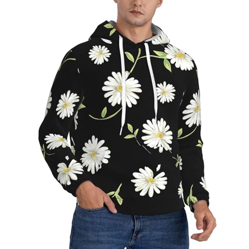 Sweat à capuche homme marguerites idéal pour vos voyages