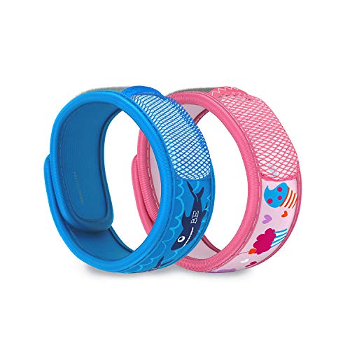 PARA'KITO Mosquito Repellent Pack - 2 Kids Wristbands & 2 Refills (Be Cool + Cupcake)