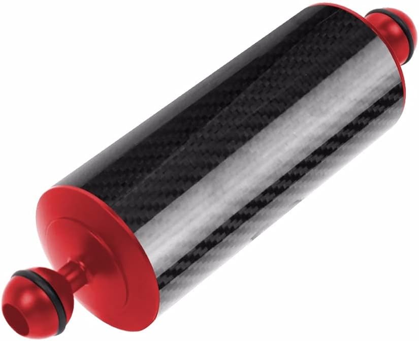 BGNing Carbon Fiber Float Buoyancy Aquatic Arm Dual Ball SLR Camera Diving Extension Tray Compatible with GoPro and Other Action Camera (12inch,Red)
