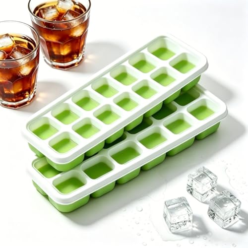 Set de 2 Moldes de Silicona para Cubitos de Hielo con Tapa miniatura 1