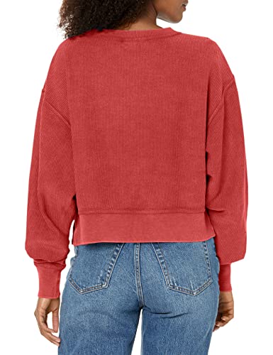 Chicka-d Women's Standard Corded Boxy Pullover, Crimson, Small2