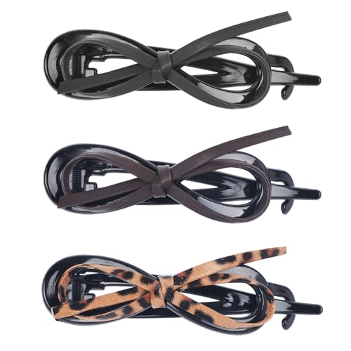 3 Uds Pinzas para el Pelo Lazo Para Mujer, Elegante Material ABS Pinzas para el Pelo Lazo Pinzas para el Pelo Lazo Antideslizantes Pinzas para el Pelo Lazo Planas de 3 Colores