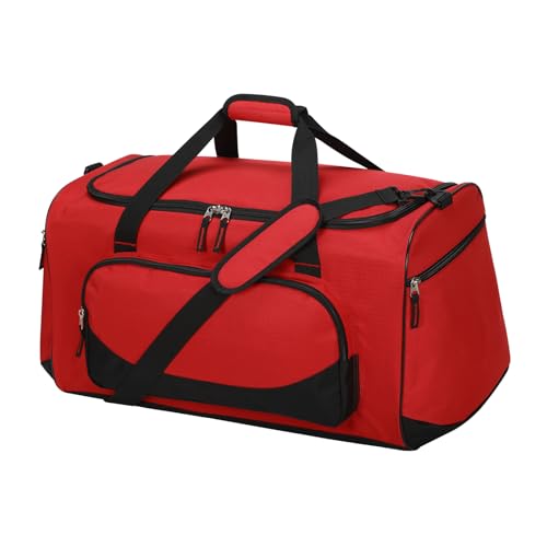 LONALIA Sporttasche Reisetasche Herren Groß 55L - Weekender Gym Bag Fitness Tasche für Sport Training Urlaub Fußball (Rot)