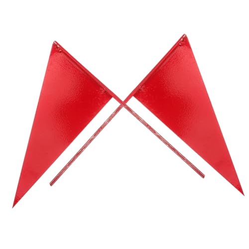 KOMBIUDA 2piezas Banderas De Hierro Para Atletismo Marcador Triangular Resistente Para Escolares Unidades