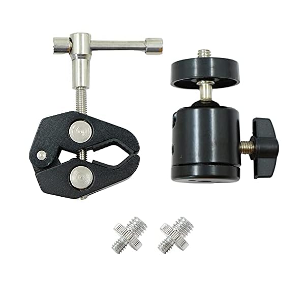 Stativklemme Super Klemme Stativ Kamera Klemme Halterung Metal Klemmstativ Actioncam Mount mit Mini Kugelkopf mit 1/4 3…