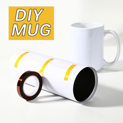 Image of 5 Rolls 10mm x33m (108ft) Sublimation Tape Up to 250℃(480 F) Heat Resistant High Temperature Adhesive for Thermal Transfer Heat Sensitive Soldering Circuit Boards,No Residue (Brown)
