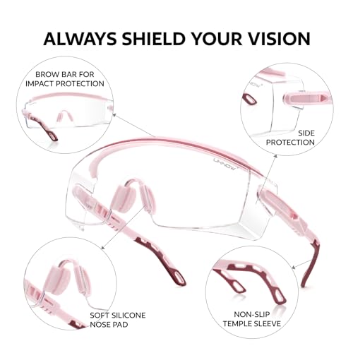 UKNOW Safety Glasses Over Eyeglasses, Anti Fog Safety Goggles ANSI Z87.1, Adjustable Protective Eyewear by UKNOW - Used condition - Image 5