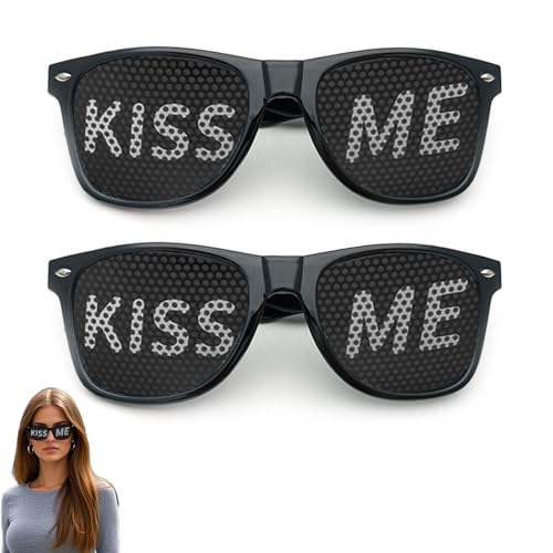 xolear 2 Piezas Gafas Fiesta KISS ME, Gafas Fiesta Divertidas,