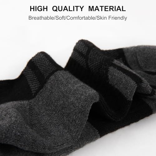 COOPLUS Mens Cushioned Ankle Socks Athletic Performance Quarter Socks Moisture Wicking Running Socks(8 Pairs)3