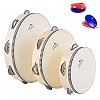 Eastrock Tambourine 3PACK Für Kinder Anfänger Hölzern Hand-Percussion Metal Jingles Percussion Musikalisches Pädagogisches Spielzeuginstrument Für Kirche KTV Party