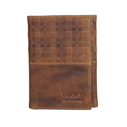 Portefeuille pour homme Lucky Brand marron protégeant vos cartes contre le vol RFID