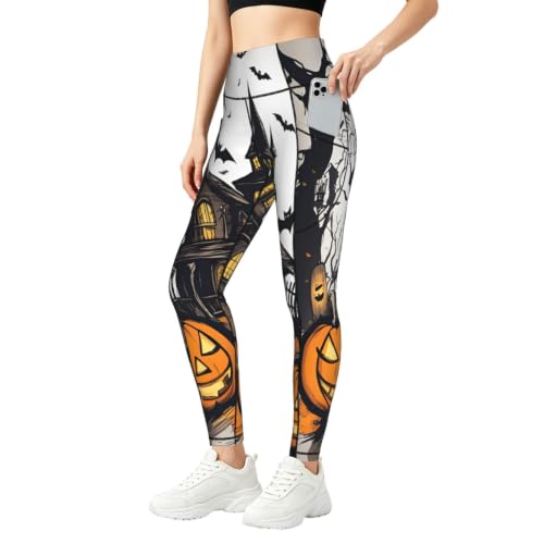 Pantalones de yoga para mujer con bolsillos mallas deportivas opacas Halloween EdsfFehs
