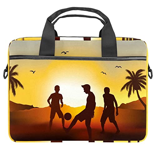 Sac ordinateur portable 13-14.5 pouces anti-rayures Soccer Beach Sunset 28x36.8cm