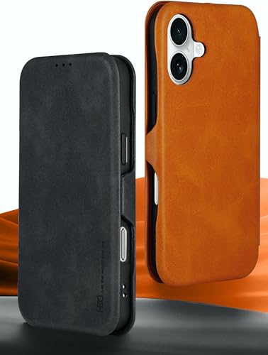 Image of BOUNCEBACK Vegan Leather Magnectic Closure Flip Flap Wallet Back Case Cover for iPhone 16 - Brown