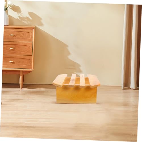 Banco para pies de madera minimalista para spa y ducha miniatura 7