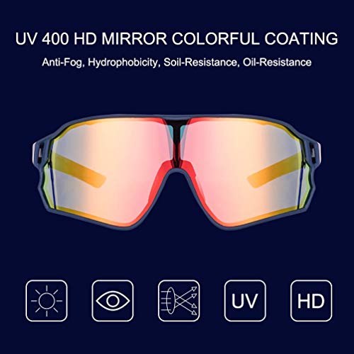 ROCKBROS Lunettes de Soleil Polarisées Hommes Vélo, Cyclisme Lunettes Demi-Monture Polarisées Sport VTT Pêche Running - Image 3