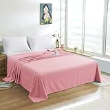 Twin Flat Sheet Only - Brushed Microfiber Top Sheet - Soft, Wrinkle-Free, Fade-Resistant, Stain-Resistant Hotel Quality Flat Bed Sheet, Pink