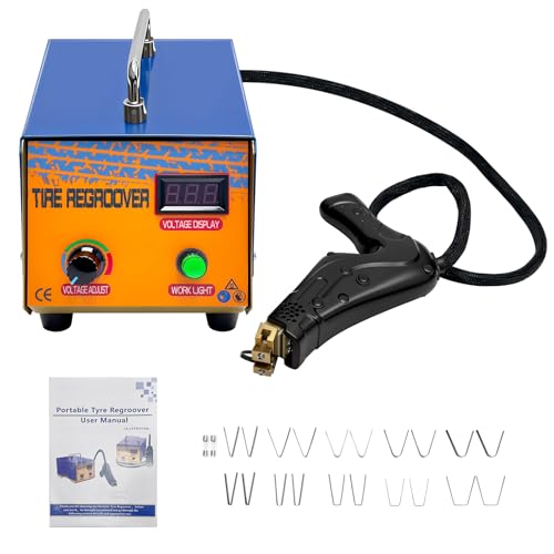 Julymoda 110V Professional Tire Groover Rubber Tire Engraving Machine with 20 Blades Grooving Tool for Anti-Skid Tread Pattern for Enhanced Traction or Old Tire Retreading