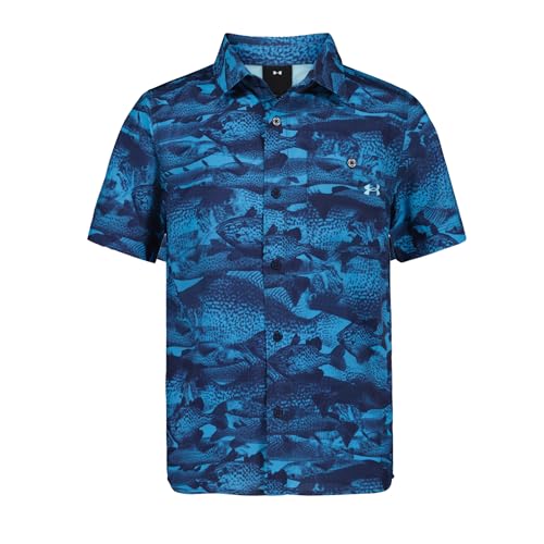 Under Armour Boys' Outdoor Short Sleeve Shirt, Woven Button Down, Collared Neckline