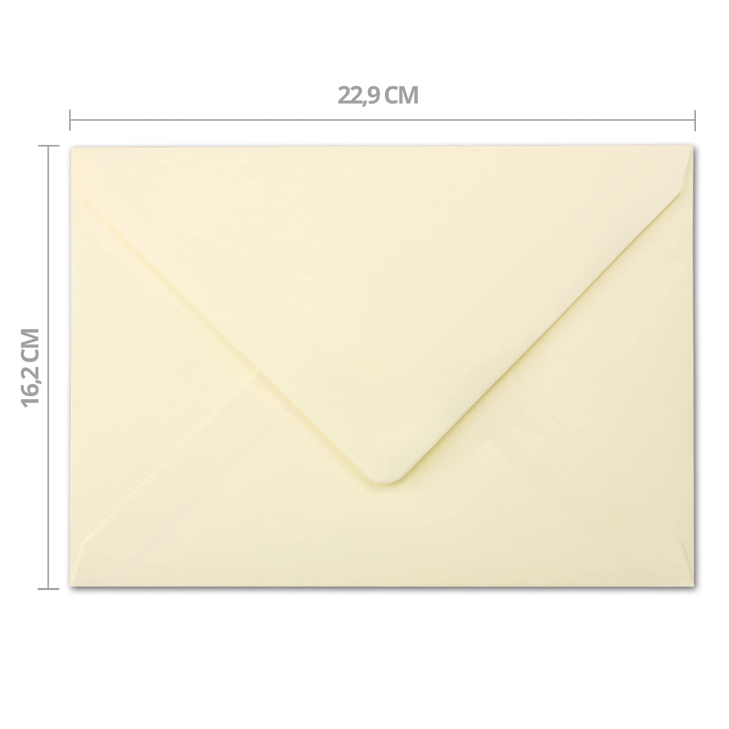 Gustav Neuser 25 Envelopes, Cream Colour, DIN C5, Lined, 90 g per m², 16.2 x 22.9 cm, Wet Seal with Pointed Flap - Image 3