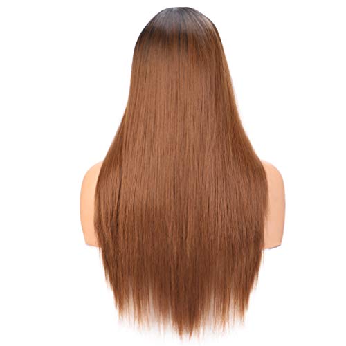 Perruque lace wig synthétique ombre noir de 22 pouces pour femme noire