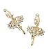 HAND Brooch BR53 Belle élégant Crystal Clear Gold Tone Ballerina Shape - Lot de 2