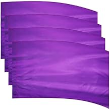 Newwiee 4 Pcs Purple Guard Flag Polyester Curved Rectangle Solid Color Flag Worship Flags for Dance Church Practice Performance Outdoor Flags and Banners, 36 x 54 Inches