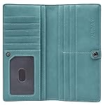 Alldaily Ultra Slim Thin Women Wallet RFID Blocking Credit Card Holder Bifold Long Ladies Billfold (Purist Blue)